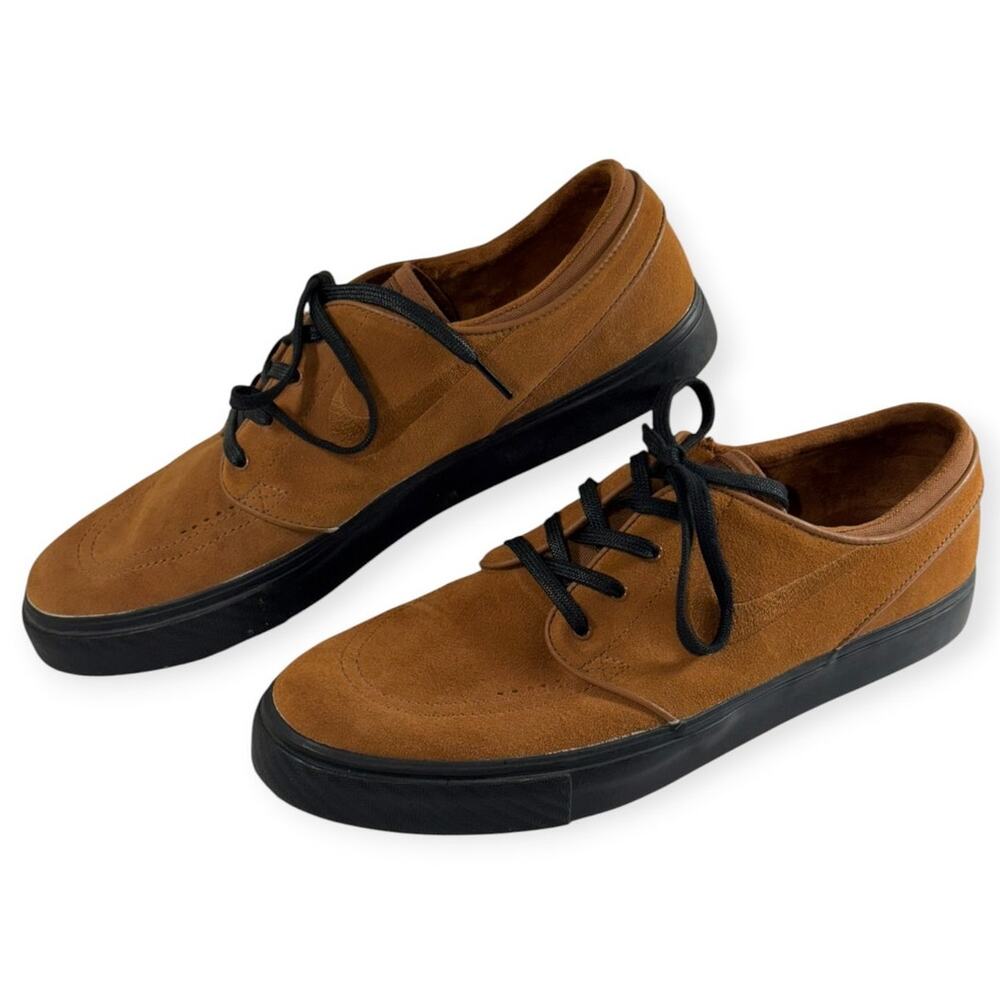 Nike SB Zoom Stefan Janoski Casual Sneakers, Tan/Black, Leather, Men's 12